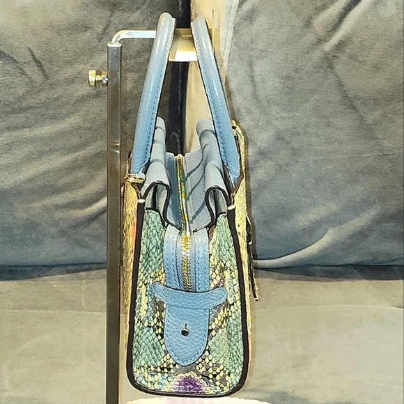 KATE SPADE NEW YORK SPENCER MULTICOLOR PYTHON TWO-WAY TOTE SPADE CHARMS DUSTBAG - Picture 11 of 17